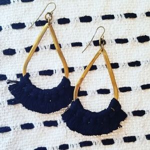 Brass Teardrop Fringe Earrings